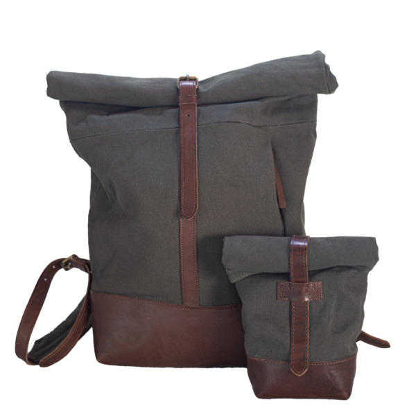 mochila y yerbera verde